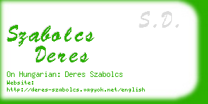 szabolcs deres business card